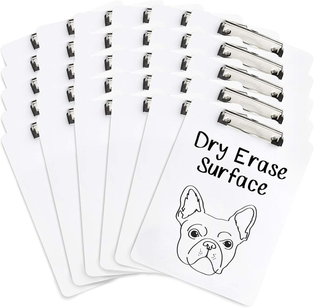 Blue Summit Supplies 30 Pack Dry Erase Clipboard, Whiteboard Clipboard for Classroom, White Board with Front Surface and Low Profile Clip, Designed for Classroom and Business Use