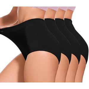 GAI YI 3Pack Plus size Women's Briefs Coverage Underwear Ladies Panties for Women Women's High-Waist Light Tummy Control Girdle Panties XL