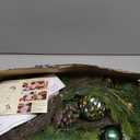 Decorbyhannah Green Gold Christmas Garland with Ornaments, 9ft Christmas Garland with Lights for Mantle, Battery Operated Xmas Garlands for Home Decorations