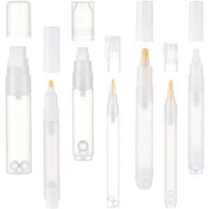 7pcs Empty Refillable Paint Pens, Empty Plastic Paint Marker White Paint Pens Fine Point Empty Refillable Markers for Oil Painting Graffiti Wood Ceramic Metal Paper Drawing Art Supplies