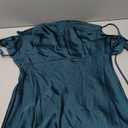 Summer Satin Spaghetti Strap Cowl Neck Backless Midi Dresses for Women Elegant Tie Low Back Ruched Cocktail Dress (Small, Deep Green)