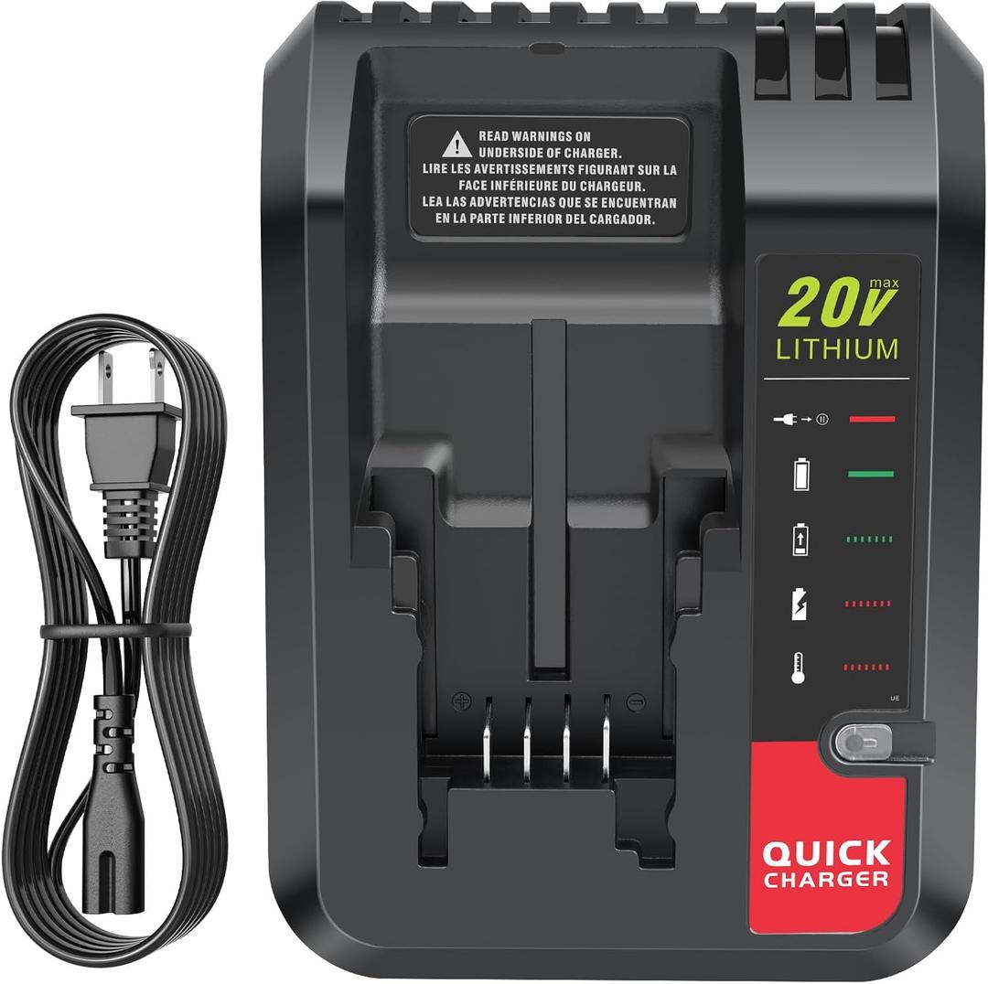 PCC692L 20V Fast Charger [for Black and Decker 20V Lithium Battery] & [Porter-Cable 20 Volt Battery], Compatible with LBXR20 LBX4020 LBXR2020 PCC681L PCC682L PCC680L PCC699L PCC685LP