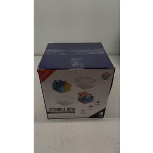 ClearSpace Clear Plastic Storage Bins  XL 4 Pack Perfect for Kitchen,Fridge, Pantry Organization, Cabinet Organizers