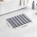 15.76 Inch Foldable Stone Bath Mat, Super Absorbent Diatomaceous Earth Mat, Dark Grey Easy Clean Rollable Drying Mat, Non-Slip Quick Dry Stone Bath Mats for Bathroom Kitchen Outdoor