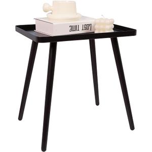 Black Side/End Table, Small End Table Accent Table Living Room Bedroom Balcony Office, Modern Side Table Bedside Table Home Decor, Indoor & Outdoor 