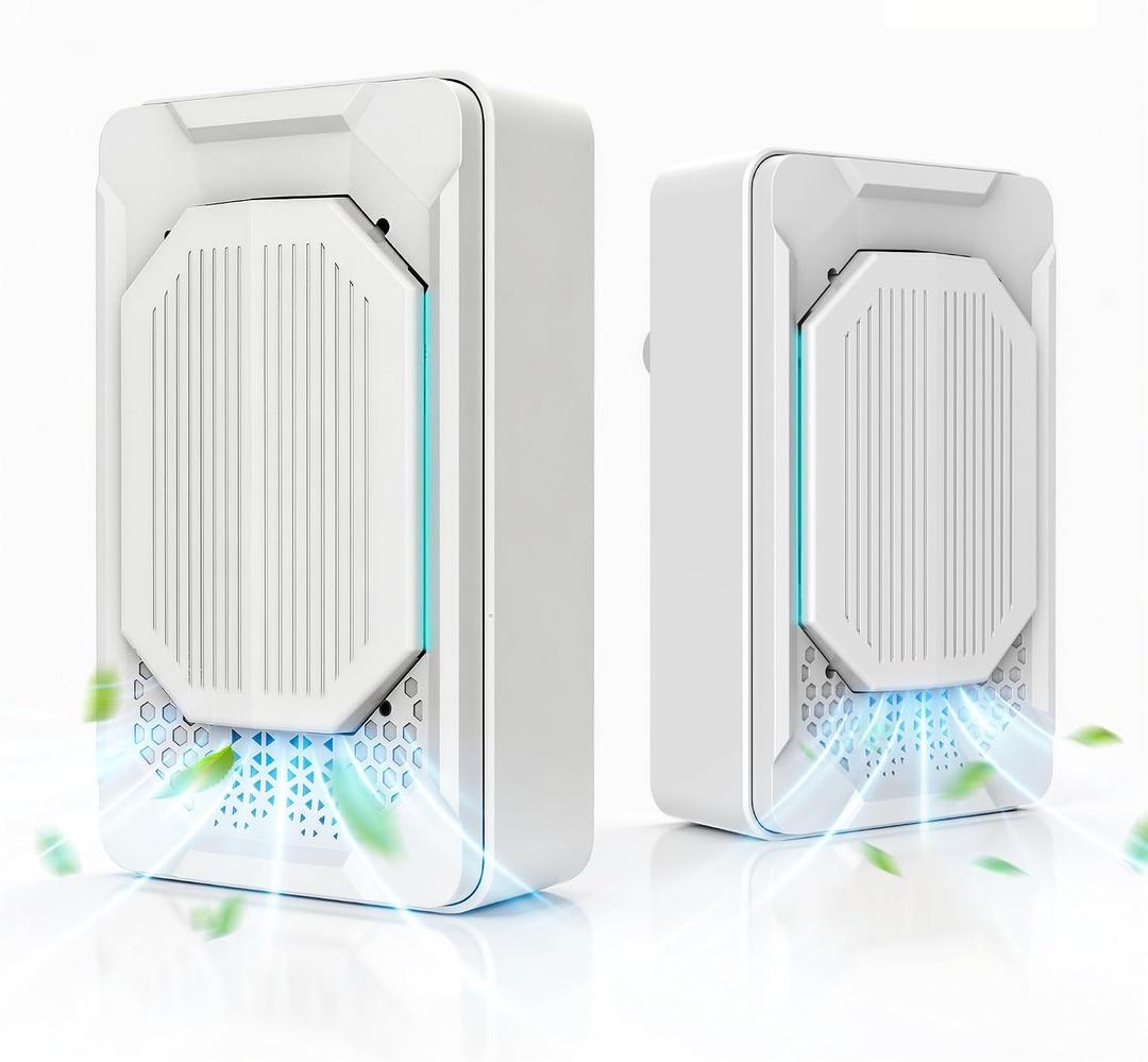 Air Purifiers for Home Pets (2 Pack), Air Ionizers Plug In for Bedroom, Office & Kitchen, Portable Quiet Odor Reducer for Pets, Smoke, Dust & Pollen, Air Freshener, Easy to Use, Low Noise