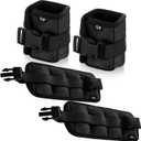 2 Pairs Ankle Wrist Weights for Land or Aquatic Exercise Aqua Cuffs Aqua Aerobics Fitness Bands for Ankle and Wrist Adjustable Weights for Swimming Pool Workout Equipment (1lb, Black)