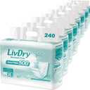 LivDry Incontinence Pad Inserts for Women and Men, 24 oz High Absorbency, Long Length Booster with Leak Guards for All Day and Overnight Protection (240 Count)