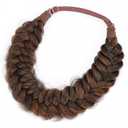 messy Synthetic Hair Braided Headband Classic Chunky Wide Plaited Headband for Women Girl Beauty (Auburn)