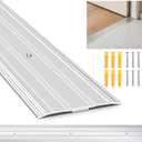 Aluminum Door Threshold - 36" L x 3" W 2PCS Exterior Floor Transition Strip with Pre Drilled Holes and Expansion Screws, Non-slip Fluted Saddle Threshold Flat Profile Threshold, Prevent Dust & Airflow