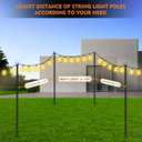 FEED GARDEN String Light Poles for Outside,10FT Metal Poles for Outdoor String Lights, Stand Poles for Deck, Garden, Patio, Wedding, Backyard, Christmas Party 6 Pack