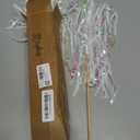 Simgoing 24 Pcs Lighted Wedding Wands LED Tinsel Wands Light up Streamers Sparklers for Wedding Send Off and Exits Birthday Party Props Favors(White Tinsel)