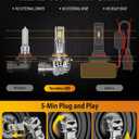 FAHREN 2026 Upgraded HB3/9005 Light Bulb, 80,000LM 24 LED Chips Super Bright 6500K, 10 Years Service Life with Cooling Fan, Real 1:1 Size 9005 LED, CANbus-Ready Plug N Play, lP68 Waterproof, Pack of 2