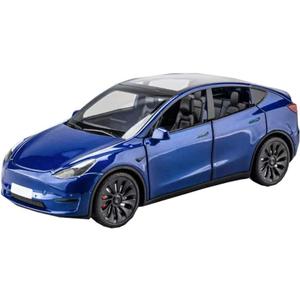 1:24 Simulated Toy Cars Y Alloy Car Model Sound and Light Return Toy Car Die Cast Metal Electric Car Boys Collection Ornaments Gifts (Blue)