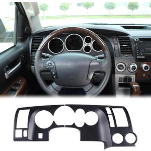 Aunginsy Car Center Console Dashboard Panel Frame Cover Trim Fit Toyot@a Tundra 2007-2013 Central Control Dashboard Panel Molding Instrument Protection Frame Decorative Cover ABS Interior Accessories