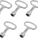 RLECS 5pcs Triangle Cabinet Spanner Key Locks for Drawer, Switch Cabinet, Electric Cabinet, Control Cabinet, etc., Silver Tone