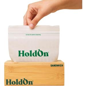 HoldOn Bamboo Sandwich Bag Holder - Bamboo, Simple, Individual Organizer, Extra Thick - Food Storage Bag Holder, Space Saving, Renewable Material, Clutter Free