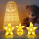 6 Pcs LED Stars Night Light Can Be Hung On The Wall Kids Room Room Light, Suitable for Birthday Party Holiday Decoration Baby Room Nursery Decoration (Star-6pcs)