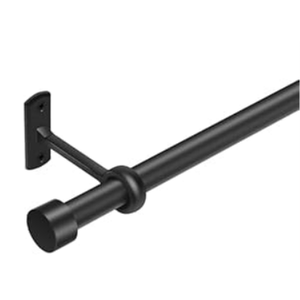 Matte Black Curtain Rods for Windows 32 to 240(2.5-20 Feet), Extra long 1 Inch Black Curtain Rod, Heavy Duty Drapery Rods with Adjustable Curtain Rods