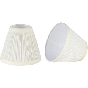 Aspen Creative 33121-2 Small Pleated Empire Shape Chandelier Clip-On Lamp Shade, Off White, 3" Top x 6" Bottom x 5" Slant, 2 Pack