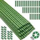 Garden Stakes Kit, 40 Sets 16 inch 0.43" in Diameter Steel Plant Stick Support (with Accessories Total 91 pcs), DIY 3ft 4ft 5ft 6ft 7ft Sturdy Tomato Stakes for Indoor & Outdoor Gardening Supplies