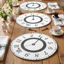 12 Pcs Wonderland Tea Party Decoration Clocks Placemats Party Game Table Non Slip Cup Mats for Dining Kitchen Birthday Baby Shower Decor Supplies