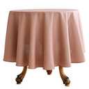 ISAENNE Pink Tablecloth for Round Tables,Linen Table Cloth Solid Color Plain Simplicity,Heavy Durable Table Cover for Dining Kitchen Decor Party Banquet, Diameter 55"