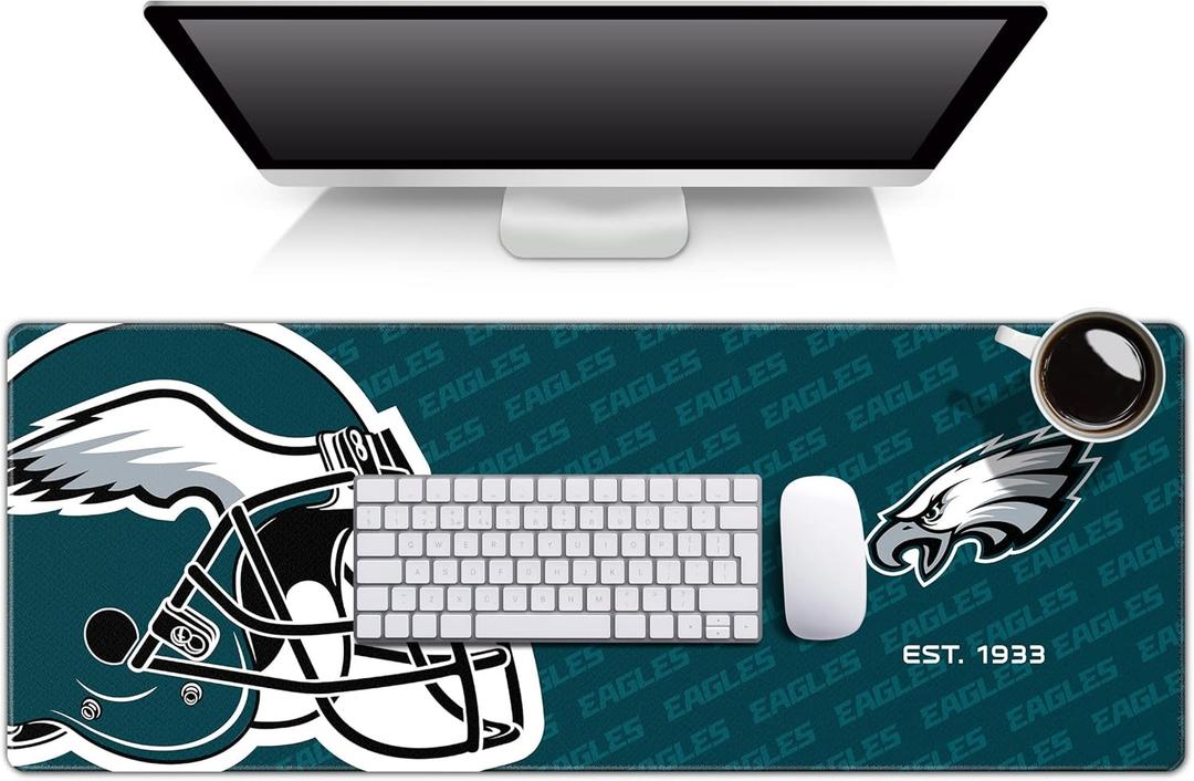YouTheFan NFL Officially-Licensed Logo Series Desk Pad SMU - Water and Stain Resistant, Heavy-Duty Non-Slip Rubber Backing - fits Under Mouse, Computer and Keyboard (One Size)