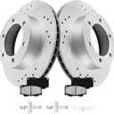 MOTOREVO Front Brake Rotors Kit for Tacoma [1999-2004 6 Lug Wheels, Not for 5 Lugs] Anti-Rust Geomet Coated Brake Rotors [296.3mm 11.7in] Heavy-Duty Rotors for Rapid Heat Dissipation and Towing