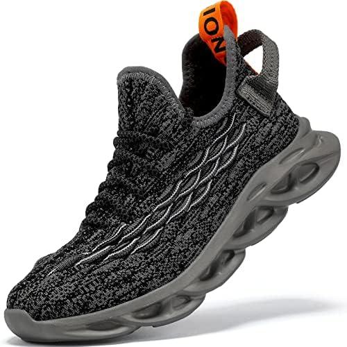 JMFCHI Boys Girls Kids' Sneakers Knitted Mesh Sports Shoes Breathable Lightweight Running Shoes for Kids Fashion Athletic Casual Shoes 36