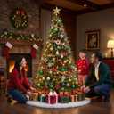 36 inch White Christmas Tree Skirt,Premium Faux Fur & Velvet Tree Collar for Cozy,Festive Holiday Decor,Fits 46 ft Christmas Trees