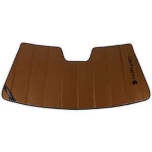 Covercraft Carhartt UVS100 Custom Sunscreen | Fits 2019-2024 Ram 2500/3500/4500/5500 w/Large 10 Inch Wide Sensor Attached to Rearview Mirror | Carhartt Brown