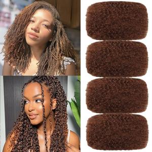 Afro Kinky Bulk Hair For Dreadlock Extensions Repair Locs,Twist Braiding, 100% Handmade Braiding Hair 30Grams each bundles Total (#30 4Bundles/Pack) 10Inch