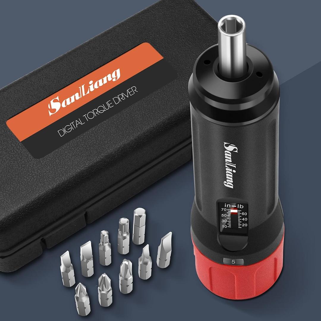 Torque Screwdriver Wrench Driver Bits Set 10-70 Inch Pounds lbs for Maintenance,Tools, Bike Repairing and Mounting. (10-70 in-lbs)