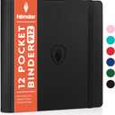 Premium 12 Pocket Card Binder for 912 Cards, Fabmaker PU Cover Trading Card Binder, Sturdy Card Collection Album, Sleek Card Holder Folders for Game Cards & Sports Cards, Black