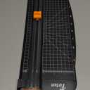 Firbon A4 Paper Cutter 12 Inch Titanium Paper Trimmer Scrapbooking Tool with Automatic Security Safeguard and Side Ruler for Craft Paper, Coupon, Label and Cardstock (Black)