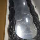 Full Length Mirror, 63" x 24"Irregular Wavy Mirror, Large Floor Length Mirrors Wall Mounted, Standing Wavy Mirrors with Teddy Velvet Wrapped Wooden Frame for Bedroom/Living Room, Black