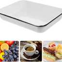 Enamel Baking Tray 13.8X9.6 Inch Multifunctional Non-Stick Oven Pan for Baking Cooking Food Storage Heat-Resistant Kitchen Tray