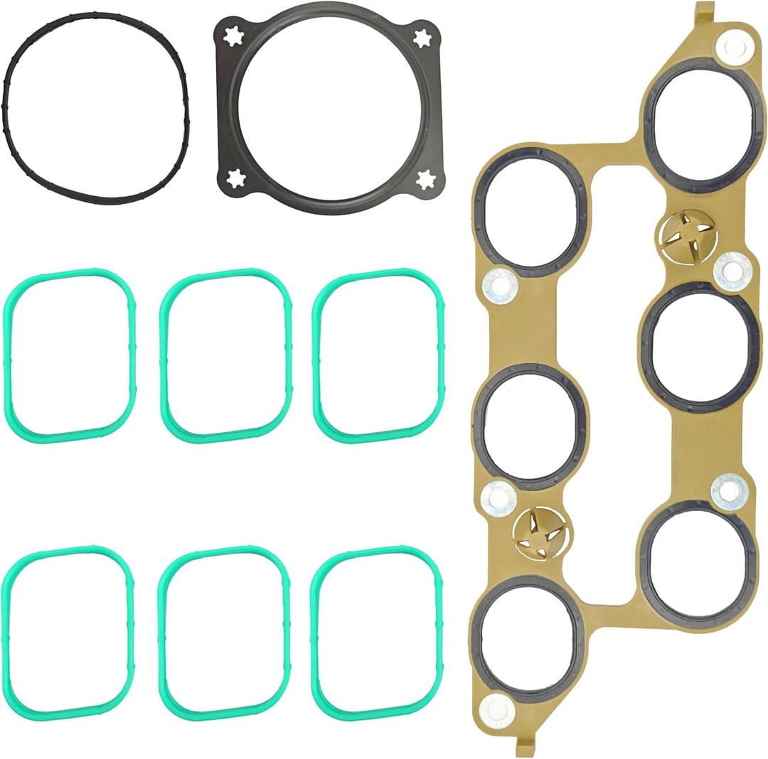MS972401 Lower Upper Intake Manifold Gasket Set for Chevy Camaro Caprice Colorado Equinox Impala Traverse Buick Enclave Lacrosse GMC Acadia Terrain Cadillac ATS CTS SRX XTS 3.6L LFX LLT DOHC