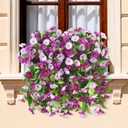 INQCMY Artificial Flowers for Outdoor Spring Summer Decoration Faux Silk Morning Glory Fake Hanging Flowers UV Resistant Look Real for Home Porch (Orchid-2B)