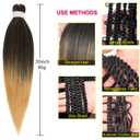 Leeven 30 Inch Ginger Braiding Hair Pre Stretched Long Soft Yaki Braids 8 Packs Professional Synthetic Hair Extension Crochet Twist Braids
