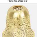 4 Pack Pendant Light Shade, Etched Chrysanthemum Metal Lampshade, 1-5/8" Fitter, 5.12" Height, 6" Diameter, Fits for Lamp Shade Ceiling Fan Light Covers Replacements, Electroplated Bronze Inside Gold