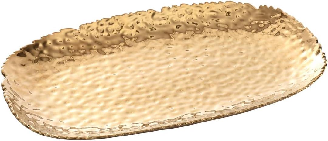 Pampa Bay Golden Millennium 14 x 9-inch Serving Platter, Gold