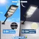 PLMMY Solar Lights Outdoor Waterproof, 6500K Solar Street Light Outdoor Dusk to Dawn, Flood Light with Motion Sensor and Remote Control, LED Security Light for Parking Lot, Yard-1 Pack
