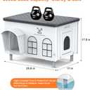 Extra Large Heated Cat House for Outside, Indestructible Heated Outdoor Cat House 100% Weatherproof with Escape Door, Highly Insulated Outdoor Cat Shelter for Multiple Cats. 25.6"x17"x17.8"