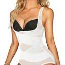 REYEOGO Shapewear Bodysuit for Women Tummy Control Butt Lifter Panty Hi-Waist Trainer Stomach Body Shaper Slimming Girdles White, XL