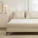 JIYUAN 100% Washed Cotton 3 Pieces Queen Fitted Sheet Set,Linen Like Cozy Soft & Breathable, Deep Pocket Fitted Sheet (Fits Mattress up to 17") + 2 Pilowcases, Heathered Beige