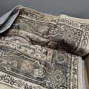 Moody 6x9 Area Rugs for Living Room, Low Pile Thin Washable Non Slip Rugs for Bedroom Dining Room, Vintage Medallion Distressed Carpet for Home Office Guest Room, Multi Brown/Slate Green