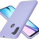 Galaxy A11 Case 6.4 inch (2020), Soft Liquid Silicone Protective and Anti-Scratch Microfiber Lining Shockproof Compatible with A11 Cover (Purple)
