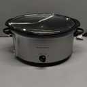 Hamilton Beach 7-Quart Portable Slow Cooker Serves 8+, Dishwasher Safe Crock, Lid Latch Strap for Travel, Brushed Silver